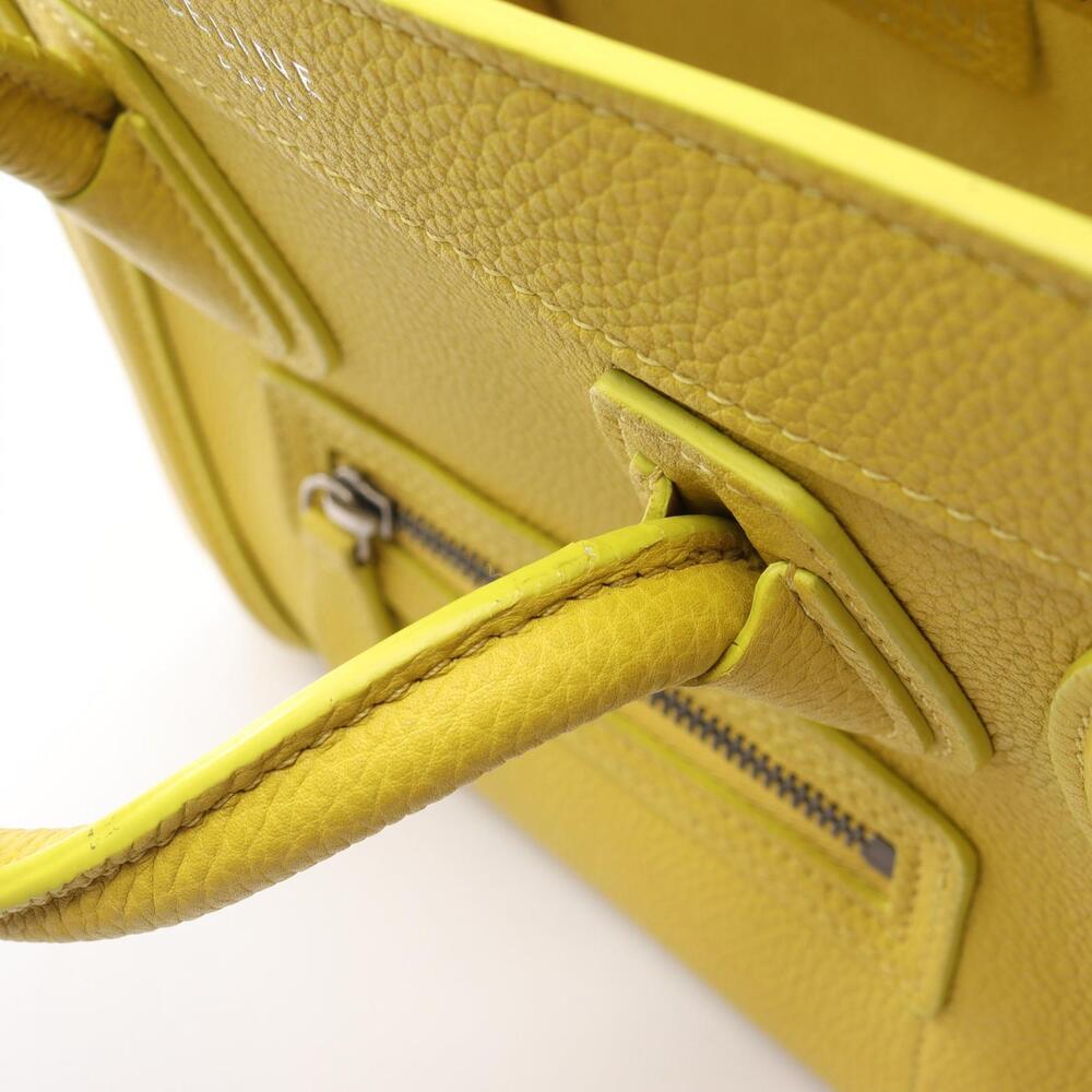 Celine Luggage 2way Shopper Handbag Leather Yellow - Picture 9 of 9